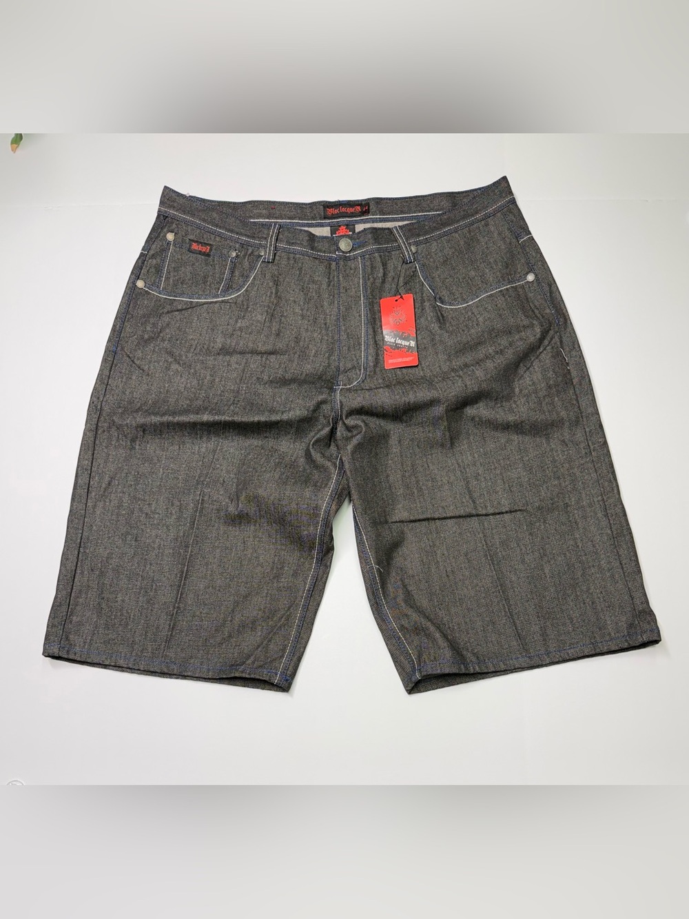Blac Lacquer Black Denim Jean Shorts Baggy Wide Leg Mens Size 44 14” Inseam NWT
